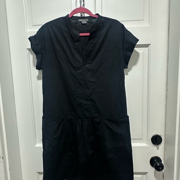 Vince. Women's Roll Sleeve Dress Size Medium Dark Gray EUC - Picture 2 of 5